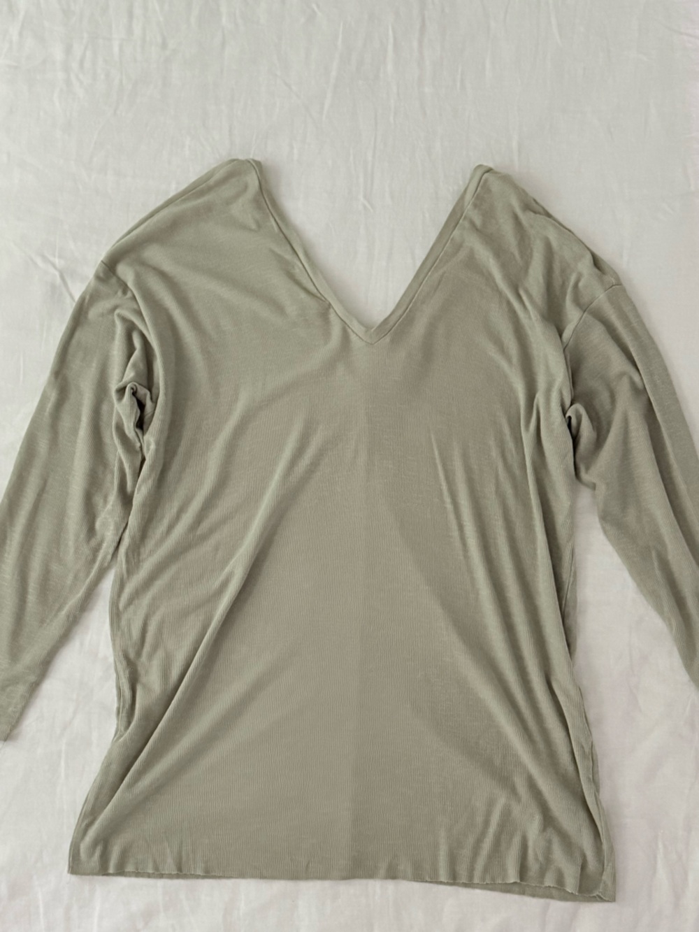 ASOS Light Sage Green Long Sleeve V-Neck Top